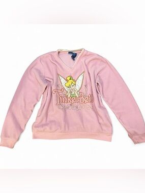 Vintage Tinker Bell Pink V-Neck Women’s Sweater